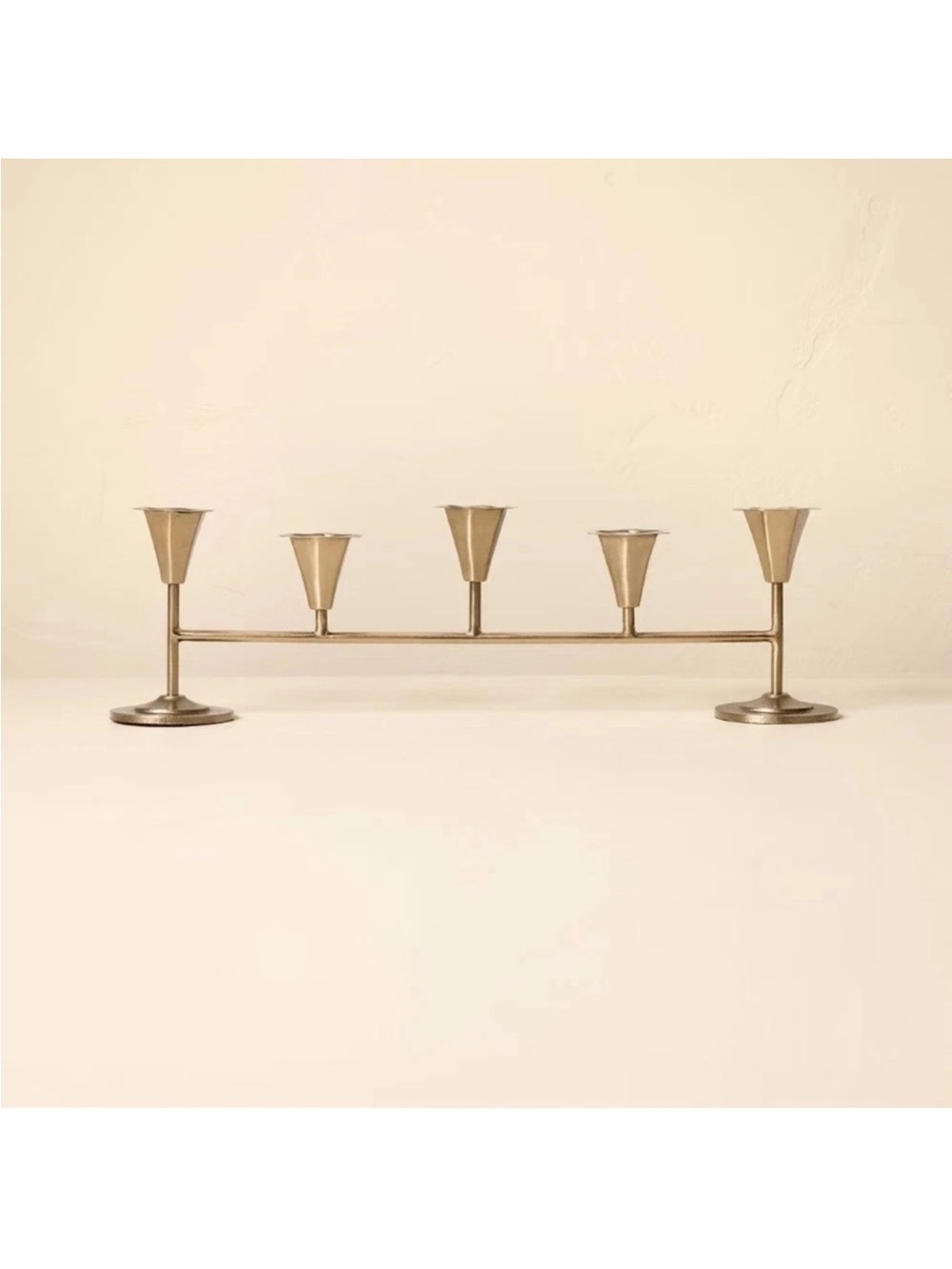 Hearth & Hand 20" Metal Tabletop Taper Candelabra Brass Finish for Candles